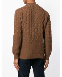 Мужской коричневый вязаный свитер от Corneliani