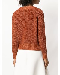 Женский коричневый вязаный свитер от Roberto Collina