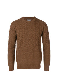 Мужской коричневый вязаный свитер от Corneliani
