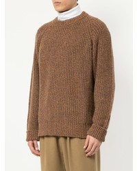 Мужской коричневый вязаный свитер от Lemaire