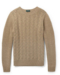 Мужской коричневый вязаный свитер от Incotex