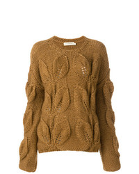 Женский коричневый вязаный свитер от Oneonone