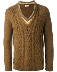 Мужской коричневый вязаный свитер от Paul & Joe