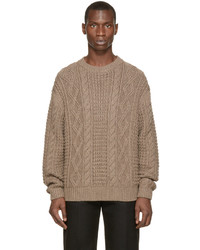 Мужской коричневый вязаный свитер от Versace