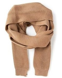 Мужской коричневый вязаный шарф от Ami