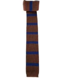 Мужской коричневый галстук в вертикальную полоску от Brunello Cucinelli