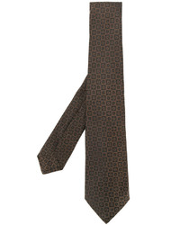 Коричневый галстук с вышивкой