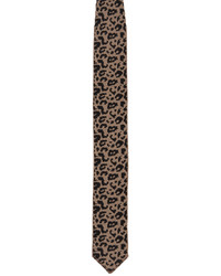 Коричневый галстук с леопардовым принтом