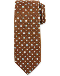 Коричневый галстук с принтом