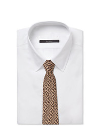 Мужской коричневый галстук с принтом от Gucci