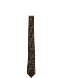 Мужской коричневый галстук с принтом от Fendi