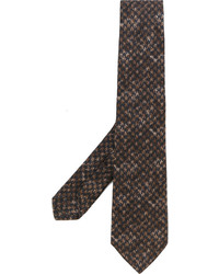 Мужской коричневый галстук с принтом от Kiton