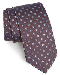 Коричневый галстук с цветочным принтом
