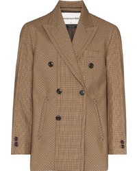 Мужской коричневый двубортный пиджак в клетку от Andersson Bell