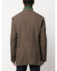 Мужской коричневый двубортный пиджак в клетку от Paul Smith