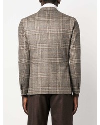 Мужской коричневый двубортный пиджак в клетку от Tagliatore