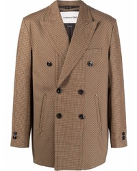 Мужской коричневый двубортный пиджак с узором "гусиные лапки" от Andersson Bell