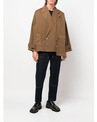 Мужской коричневый двубортный пиджак от Henrik Vibskov