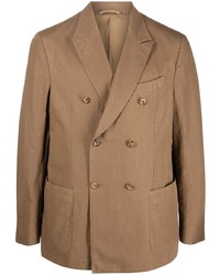 Мужской коричневый двубортный пиджак от Caruso