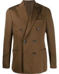 Мужской коричневый двубортный пиджак от Dell'oglio