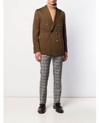 Мужской коричневый двубортный пиджак от Lardini