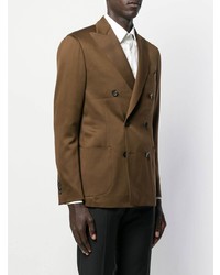Мужской коричневый двубортный пиджак от Dell'oglio