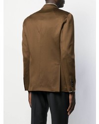 Мужской коричневый двубортный пиджак от Dell'oglio