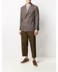 Мужской коричневый двубортный пиджак от Boglioli