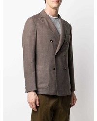 Мужской коричневый двубортный пиджак от Boglioli