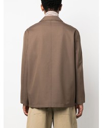 Мужской коричневый двубортный пиджак от Lemaire