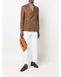 Мужской коричневый двубортный пиджак от Tagliatore
