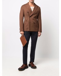 Мужской коричневый двубортный пиджак от Tonello