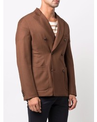 Мужской коричневый двубортный пиджак от Tonello
