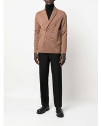 Мужской коричневый двубортный пиджак от Lardini