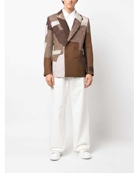 Мужской коричневый двубортный пиджак от Moschino