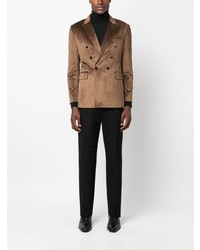 Мужской коричневый двубортный пиджак от Reveres 1949