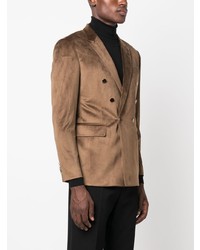 Мужской коричневый двубортный пиджак от Reveres 1949