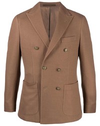 Мужской коричневый двубортный пиджак от Eleventy