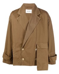 Мужской коричневый двубортный пиджак от Henrik Vibskov