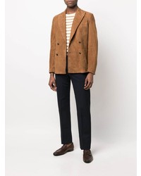 Мужской коричневый двубортный пиджак от Tagliatore