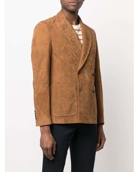 Мужской коричневый двубортный пиджак от Tagliatore