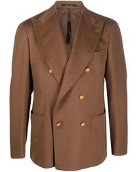 Мужской коричневый двубортный пиджак от Tagliatore