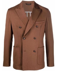 Мужской коричневый двубортный пиджак от Tonello