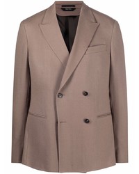 Мужской коричневый двубортный пиджак от Z Zegna