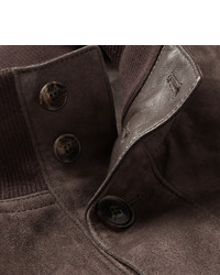 Мужской коричневый замшевый бомбер от Tod's