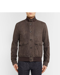 Мужской коричневый замшевый бомбер от Tod's