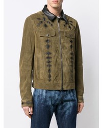 Мужской коричневый замшевый бомбер от Diesel Black Gold