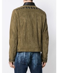 Мужской коричневый замшевый бомбер от Diesel Black Gold