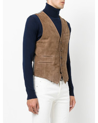 Коричневый замшевый жилет от Eleventy