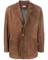Мужской коричневый замшевый пиджак от Brunello Cucinelli